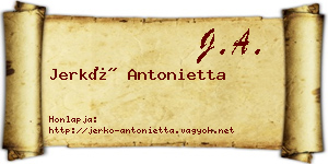 Jerkó Antonietta névjegykártya